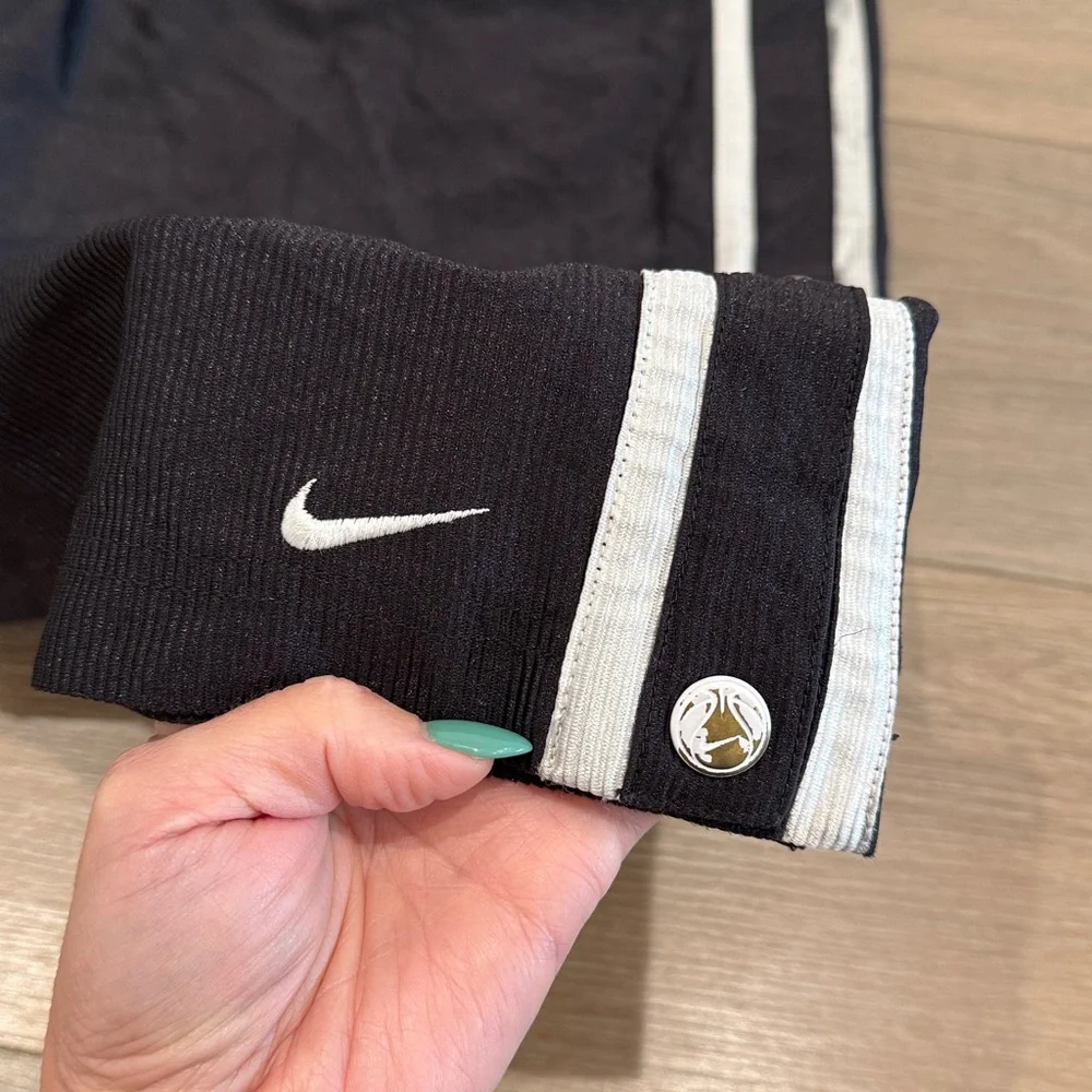 NIKE Black Vintage Tearaway Warm Up Snap Button Wide Leg Track Pants Size XL